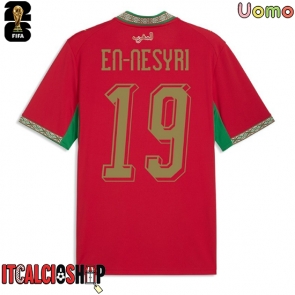 Marocco Youssef En-Nesyri #19 Prima Maglia Mondiali 2026 Manica Corta